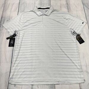 NWT Nike‎ Tiger Woods Collection Golf Polo Shirt XL White UV Protection Mens
